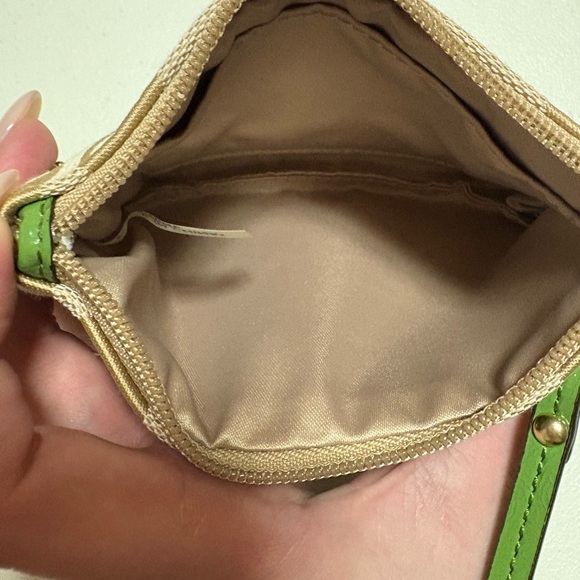 Coach Beige and Green Wristlet - Picture 4 of 6